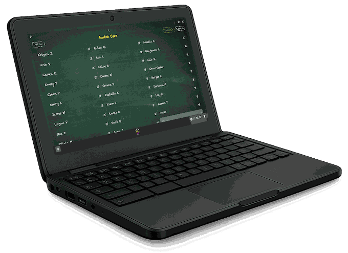 Unlimited student profiles for a classroom in TimesX on a Chromebook