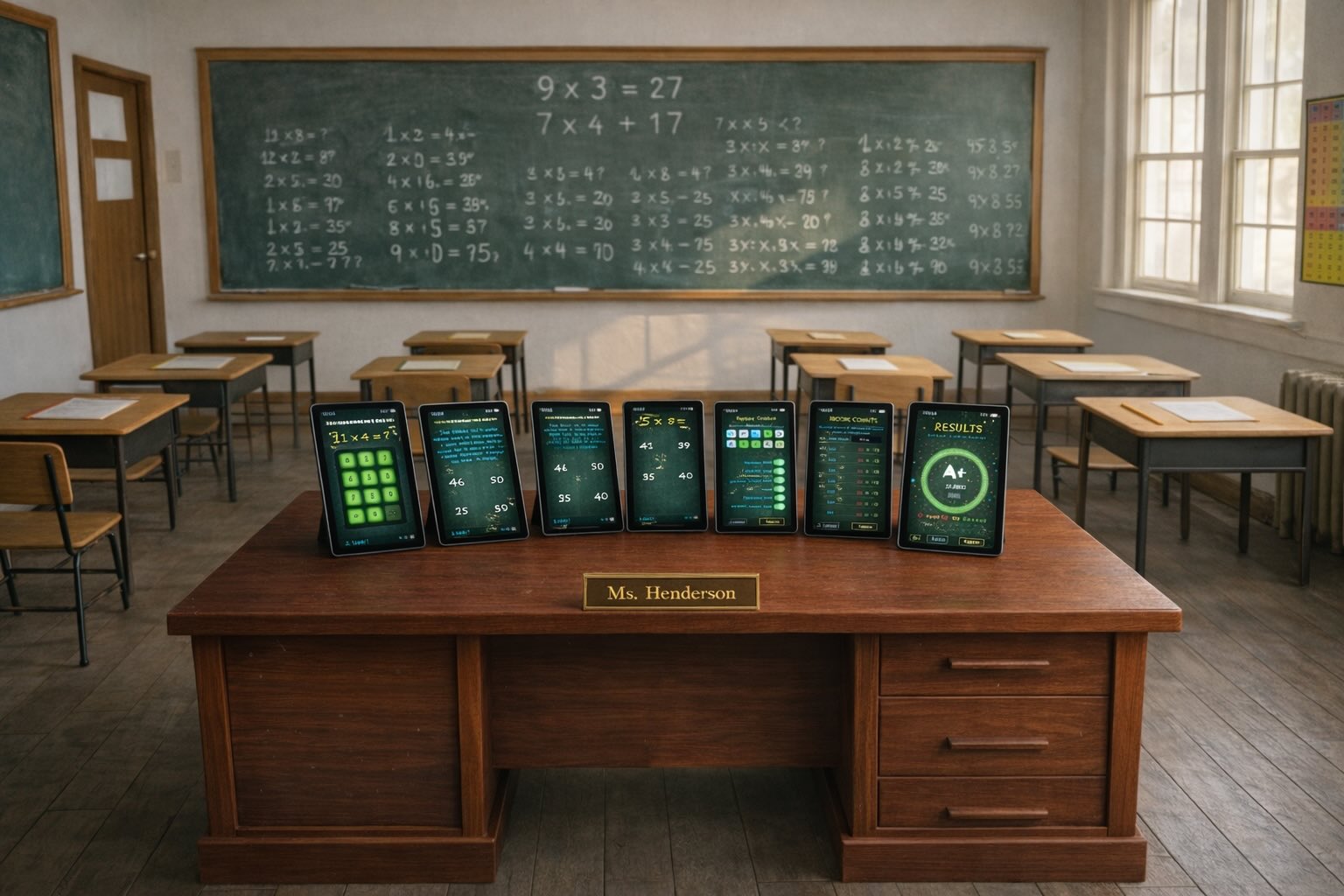 Kids practising multiplication times tables with the TimesX app